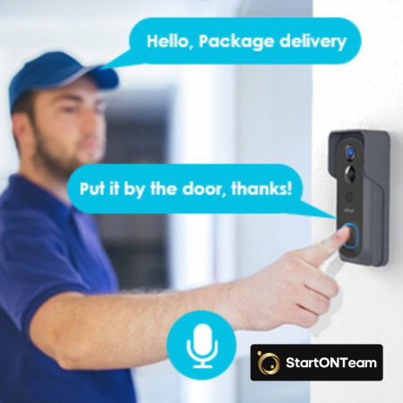 Interfon Video Smart de Exterior cu Cameră HD, Senzor Mișcare și Night Vision, Fără Fir [7]