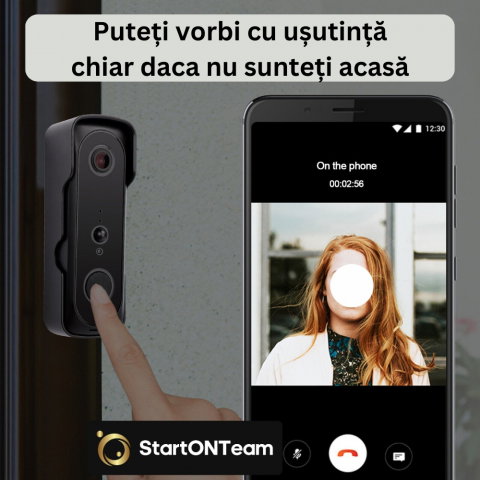 Video Interfon StartONTeam WiFi cu Sonerie Inteligentă și Cameră Full HD [16]
