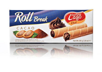 Prajituri, napolitane, cornuri italiene - CANNOLI ROLL BREAK CACAO 80G
