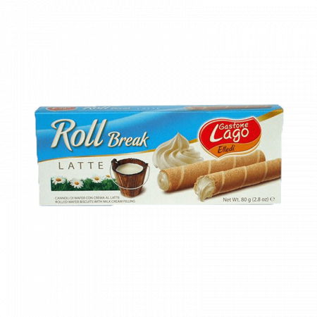 Prajituri, napolitane, cornuri italiene - CANNOLI ROLL BREAK LATTE 80G