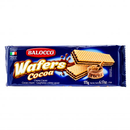 Prajituri, napolitane, cornuri italiene - NAPOLITANE BALOCCO WAFERS CU CACAO 175G
