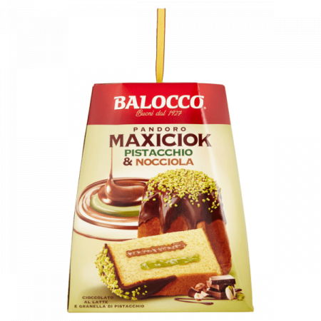 Produse alimentare italiene - PANDORO BALOCCO MAXI CIOK FISTIC SI ALUNE 800G