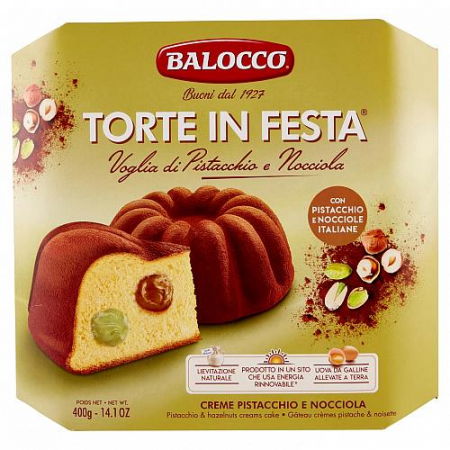 Produse alimentare italiene - TORTA cu crema de fistic si alune BALOCCO 400G