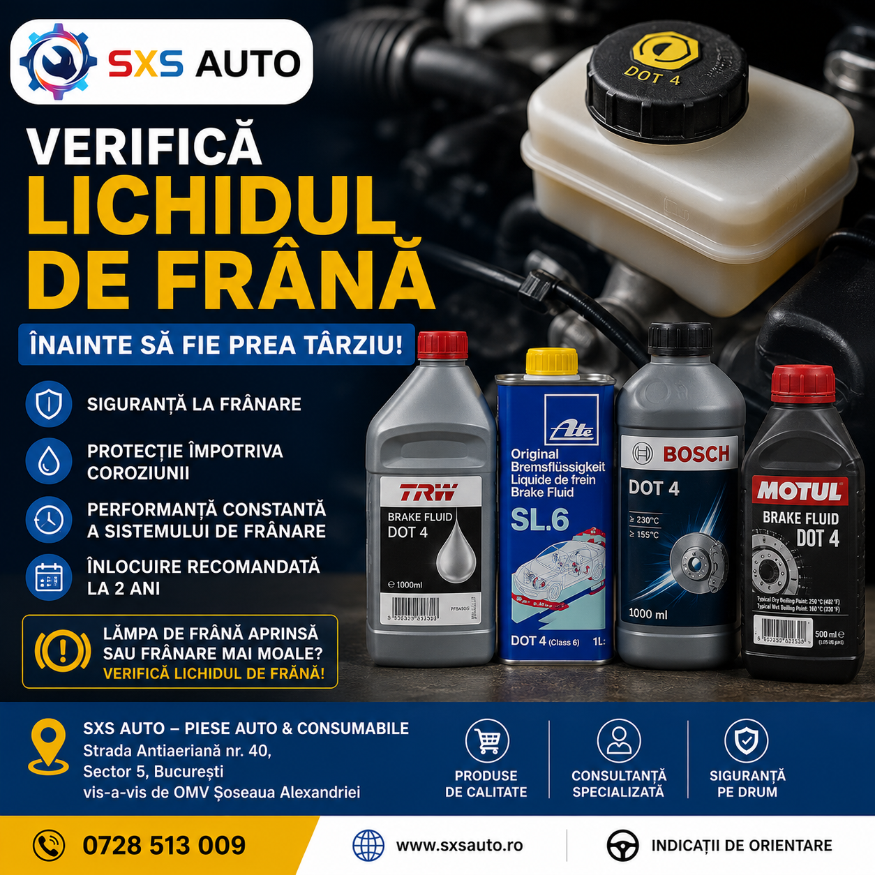 Lichidul de frână: când se schimbă și de ce trebuie verificat periodic?