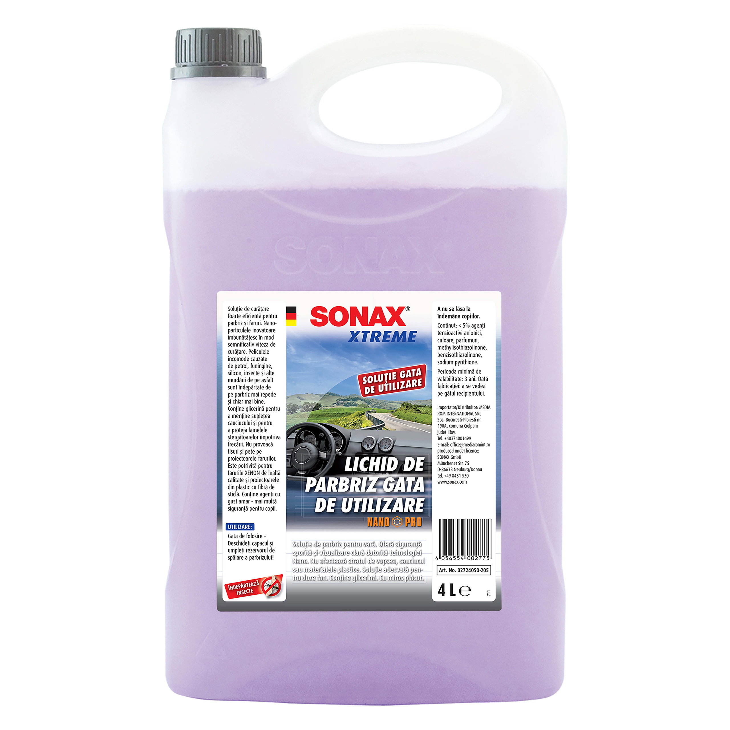 Lichid de parbriz (Chimice auto) - SONAX Lichid de parbriz vara gata de utilizare, 4 L