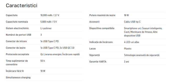 Acumulator extern Wireless Power Bank 10.000 mAh [7]