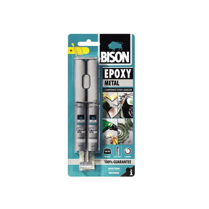 Adeziv bicomponent cu aspect metalic BISON Epoxy Metal, 2 x12ml [1]