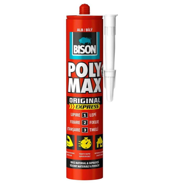 Adeziv si etanseizant MS Polimer BISON Poly Max Original Express, 425g alb [1]
