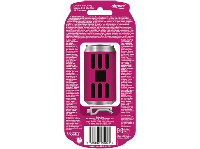 AIRPURE Odorizant auto, cutie de sifon 3D, cirese Coca Cola [1]
