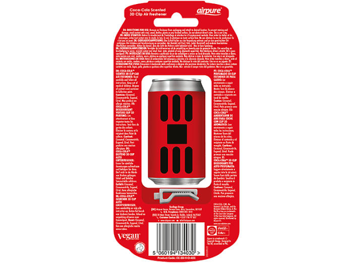 AIRPURE Odorizant auto, cutie de sifon 3D, Coca Cola original [1]