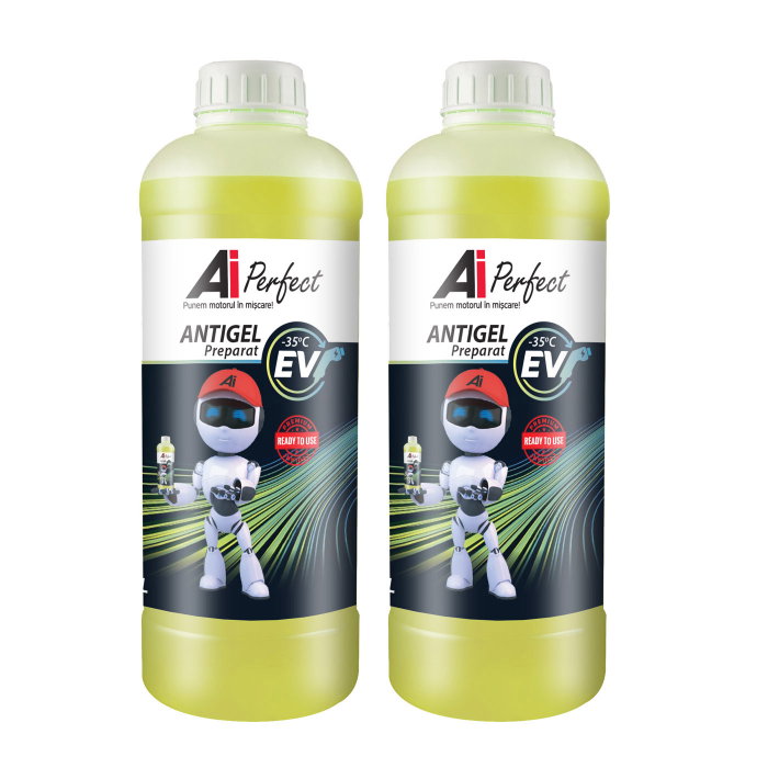 Pachet 2 litri Antigel AiPerfect EV (Electric Vehicle) Gata Preparat până la −35∘C, Culoare Galben [1]