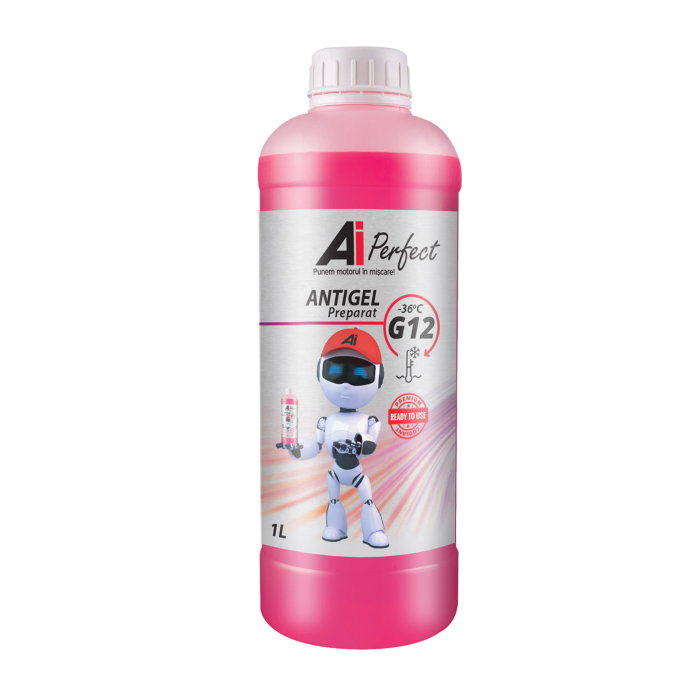 Antigel AiPerfect G12R - 1 Litru, Gata Preparat până la -35 grade C (OAT, Roșu/Roz) [1]