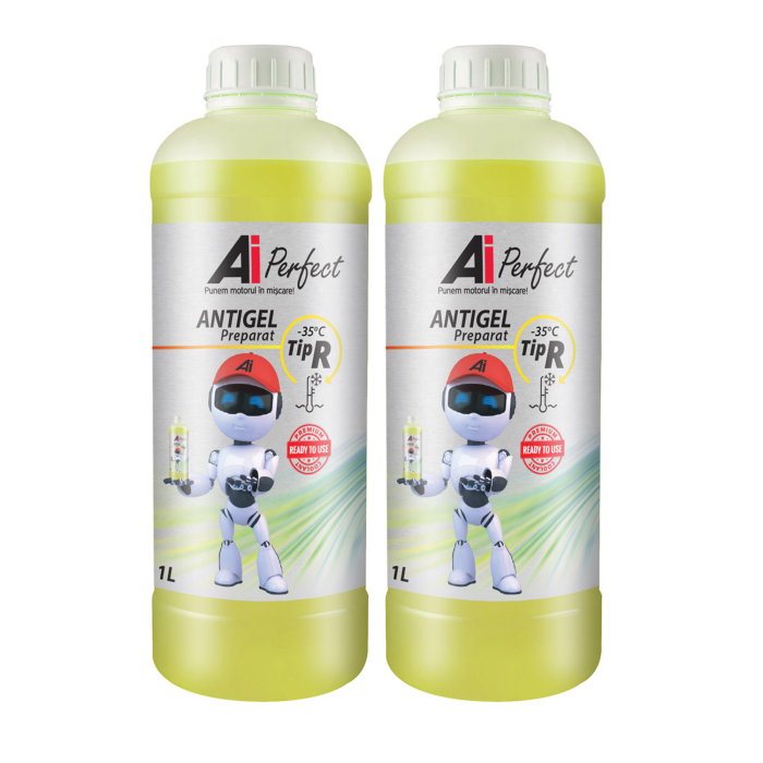 Pachet 2 litri Antigel AiPerfect TIP R Gata Preparat până la -35 grade C (OAT, Galben) [1]