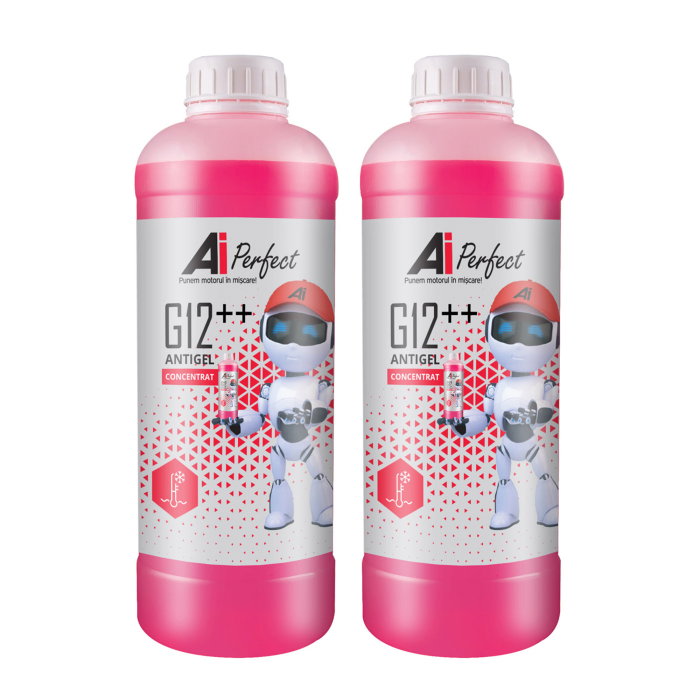 Pachet 2 litri Antigel Concentrat AiPerfect G12++ Si-OAT Long Life (Euro 6, Roșu/Roz) [1]