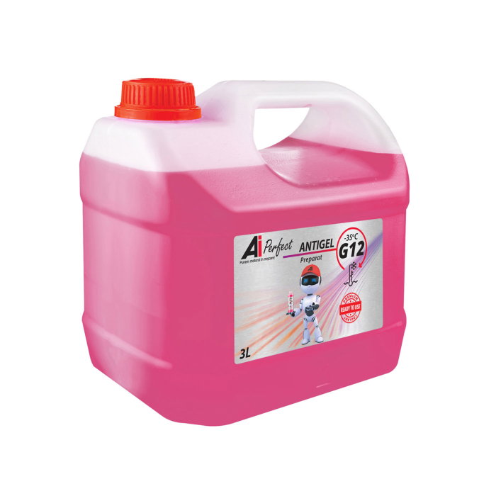 Antigel Auto G12R AiPerfect, 3 Litri, Gata de Utilizare -35°C, Roz/Rosu, Compatibil VW TL 774-D/F, MAN 324 SNF, ASTM D3306 [1]