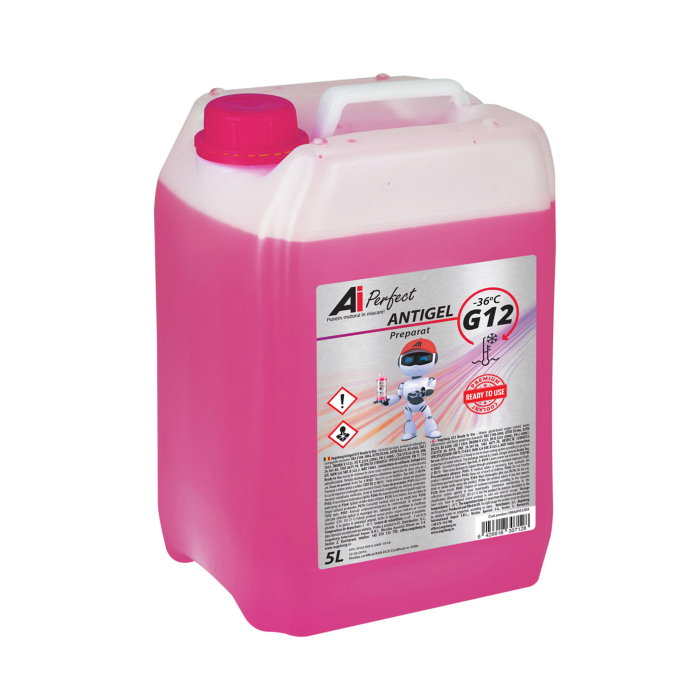 Antigel Auto G12R AiPerfect, 5 Litri, Gata de Utilizare -35°C, Roz/Rosu, Compatibil VW TL 774-D/F, MAN 324 SNF, ASTM D3306 [1]