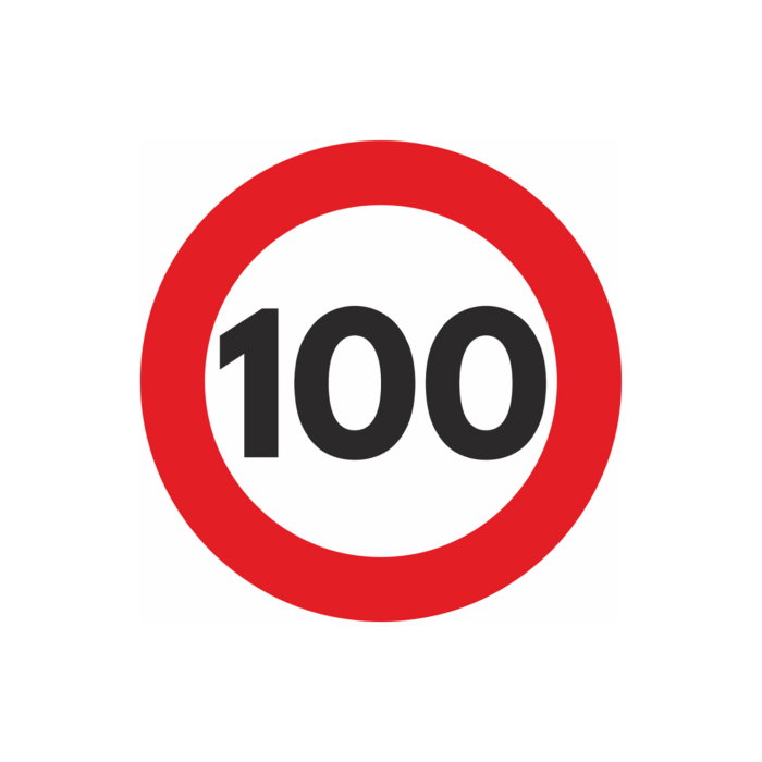Autocolant Hico Limită Viteză 100 km/h Film Reflectorizant Clasa I [1]