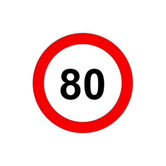 Autocolant Hico Limită Viteză 80 km/h Film Reflectorizant Clasa I [1]