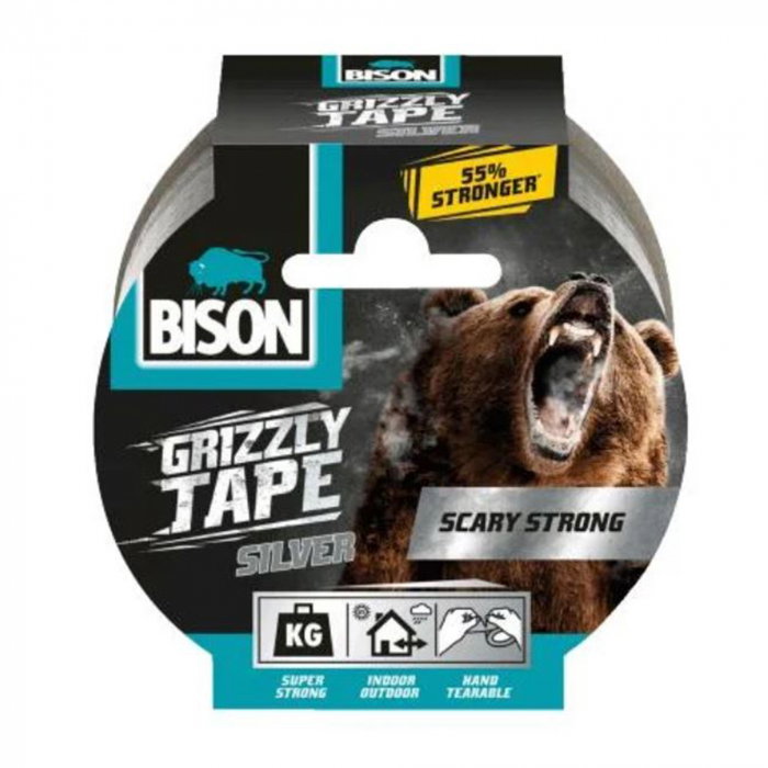 Banda adeziva Bison texturata argintie pentru reparatii 48mm x 10m [1]
