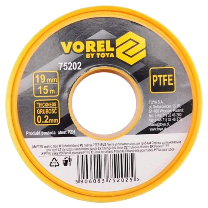 Banda teflon Vorel 75202, lungime 15 m [1]