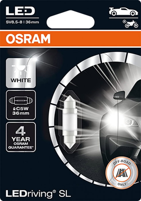 Bec auxiliar LED C5W 36 mm Osram White 6000K blister [1]