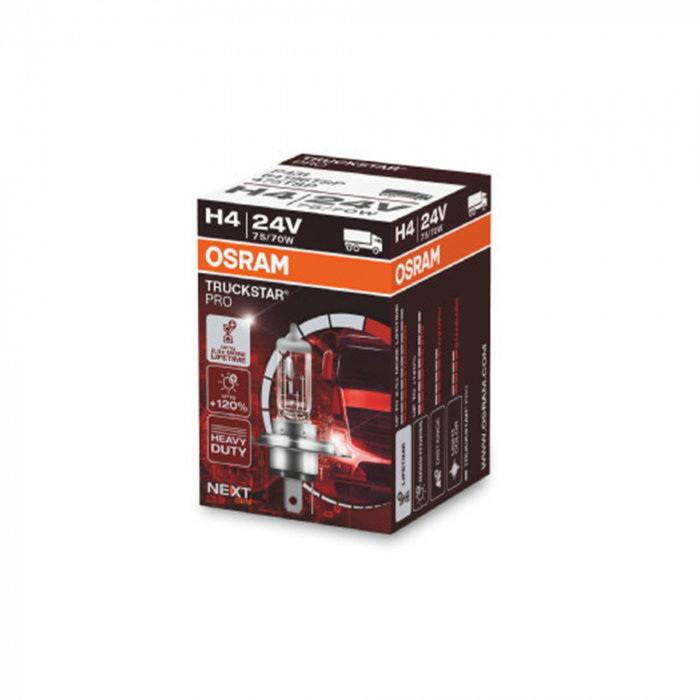 Bec Camion  24V H4 70/75 W Osram Truckstar PRO +120% [1]