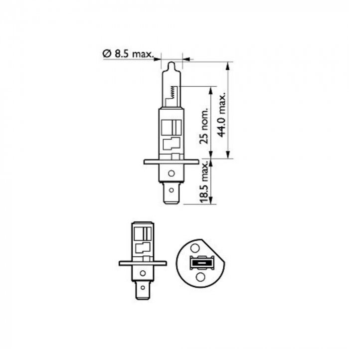 Pachet 2 Becuri Far H1 55W 12V Vision Philips (Blister) [3]