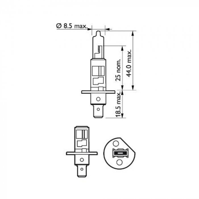 Pachet 2 Becuri Far H1 55W 12V Vision Plus Philips [3]