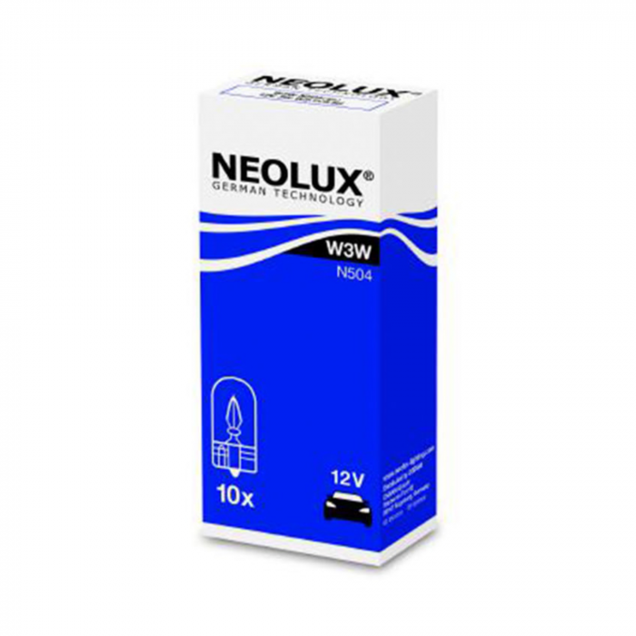 Set 10 buc Bec Fara Soclu 12V W3W W2.1X9.5D Neolux [1]