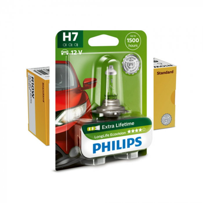 Bec Far H7 55W 12V Longer Life Ecovision  Philips (Blister) [1]