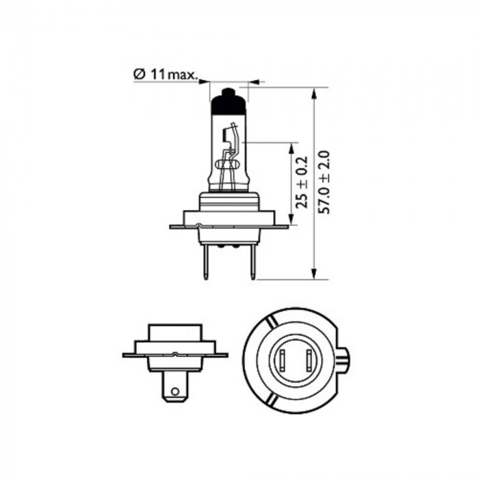 Pachet 2 Becuri Far H7 55W 12V Vision Plus Philips [3]