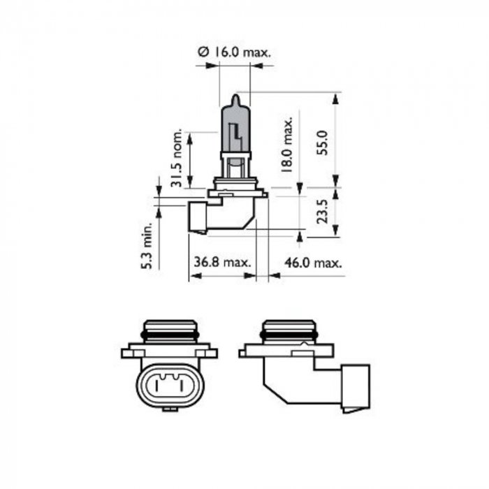 Bec Far HB3 12V P20D 65W Philips (Blister) White Vision Ultra [3]