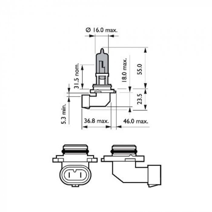 Bec Far HB4 12V P22D 51W (Blister) White Vision Ultra Philips [3]