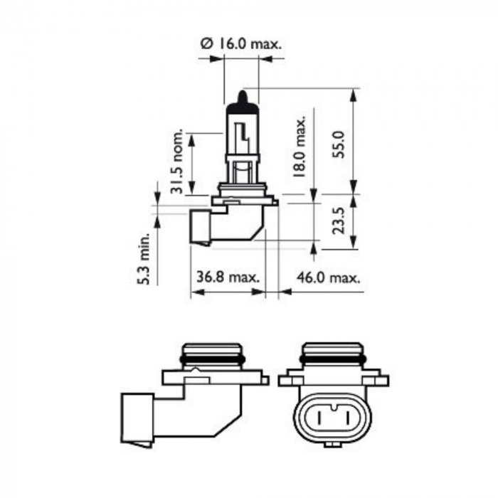 Pachet 2 Becuri Far HB4 12V P22D 51W (Cutie) Vision Philips [3]