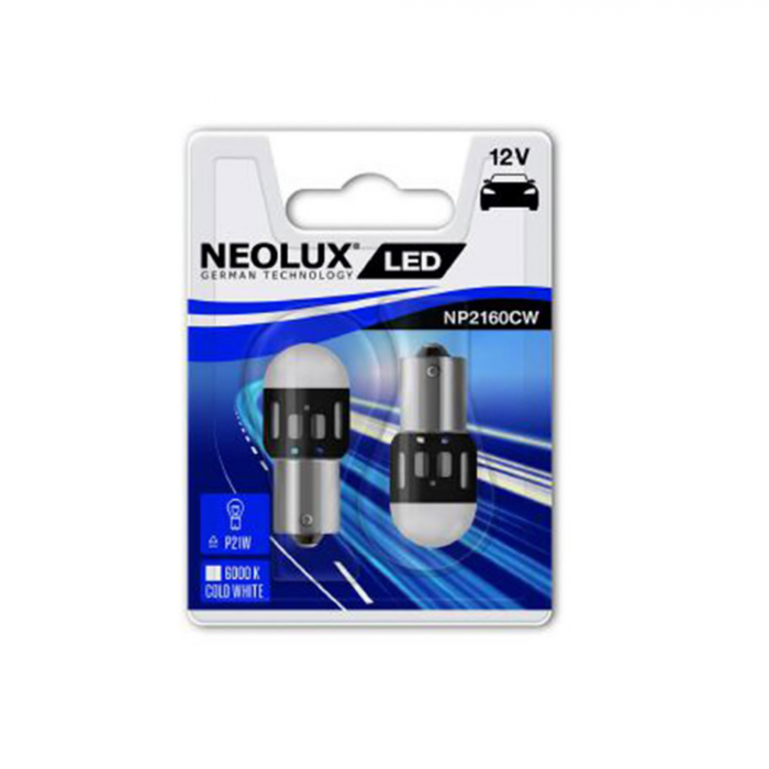 Set 2 buc Bec Led 12V 1.2W Ba15S Blister Neolux [1]