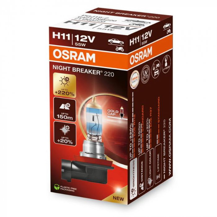 Bec halogen H11 12V Osram Night Breaker 220% [1]