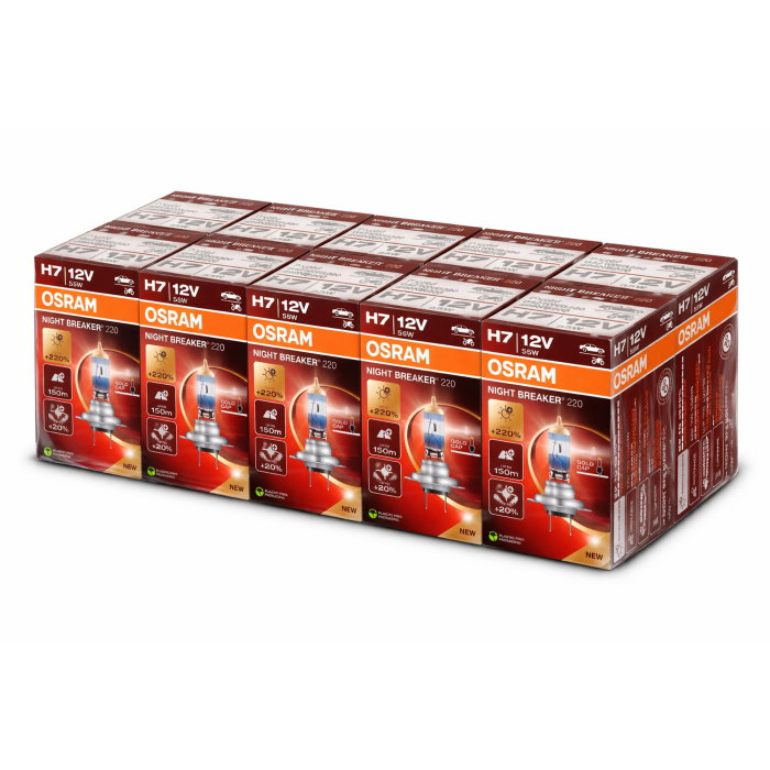 Bax 10 buc. Becuri Halogen H7 12V 55W Osram Night Breaker 220% [1]