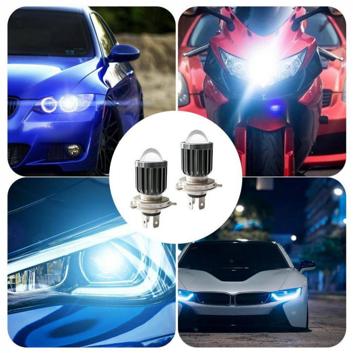 Bec LED H4 pentru far Moto ATV Scuter 3570 LED CHIPS 140W 1 SMD technology [6]