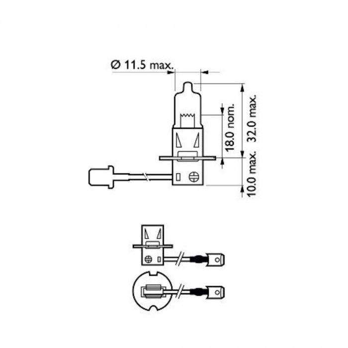 Pachet 2 Becuri Proiector H3 12V VISION Philips (Blister) [3]