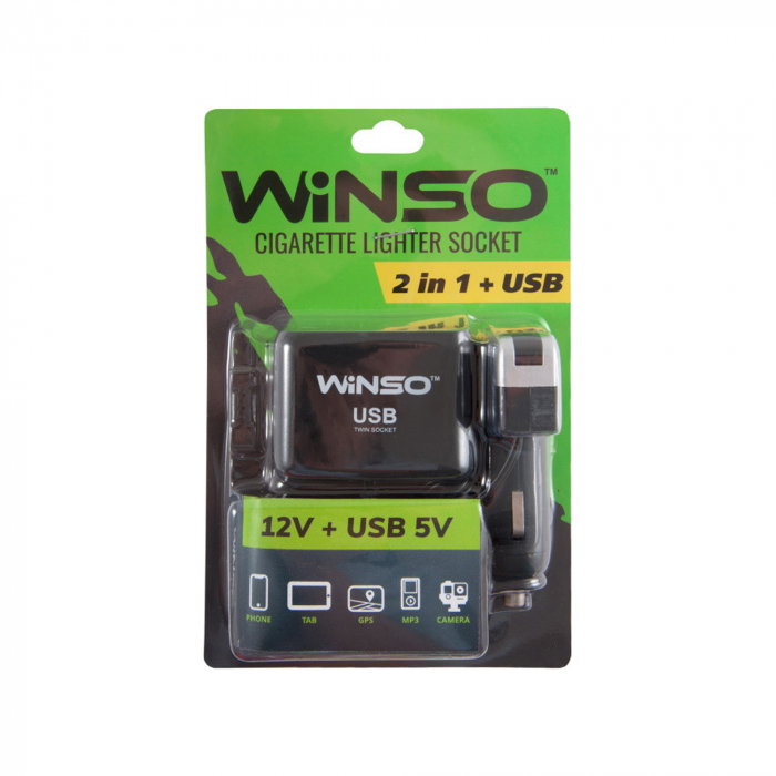 Bricheta auto Winso 2 in 1 12V usb 5V [1]