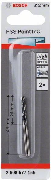 Burghiu spiral HSS PointTeQ de 2,0 mm [1]