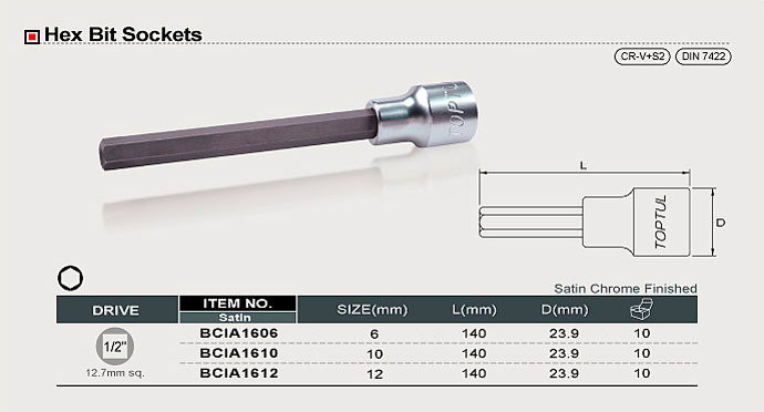 Capat cheie tubulara cu bit hexagonal lung 6 mm [2]