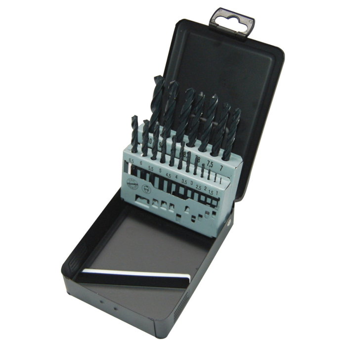 Caseta metalica cu burghie pentru metal Milwaukee HSS-R DIN338, o1-10mm - 19 buc [1]
