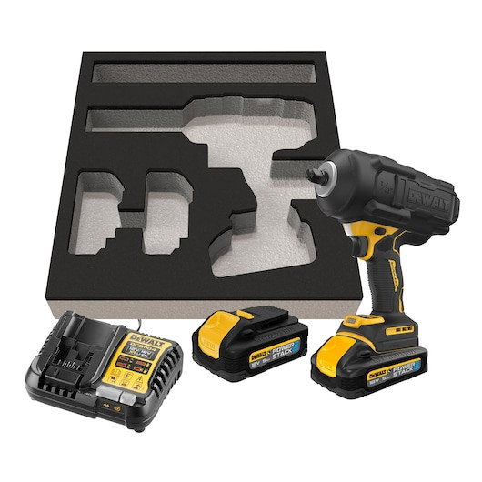 Cheie de impact de 1/2", cuplu mare, cu motor fara perii, XR de 18 V - 2 X POWERSTACK 5 AH, Clasa G [1]