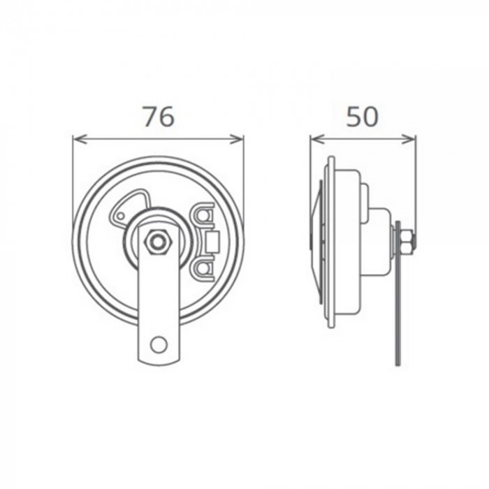 Claxon electromagnetic Seger 12V, 3.5A, ton jos [2]