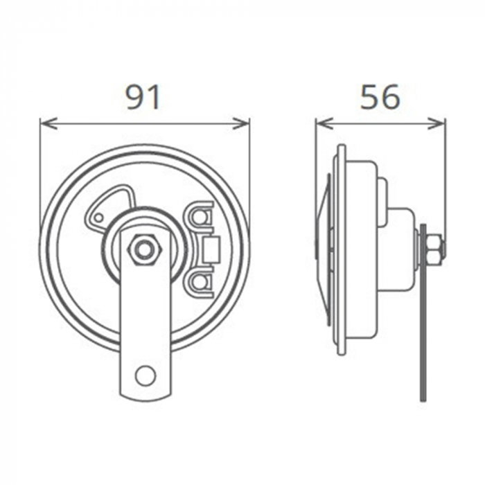 Claxon electromagnetic Seger tip disc, 24V, 3A, ton jos [3]