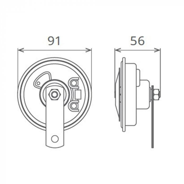 Set 2 claxoane electromagnetice, tip disc, ton inalt si jos, pentru camion 24V 3A+3A [3]