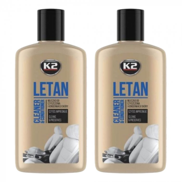 Pachet 2 x crema curatare si intretinere piele auto K2 Letan 250 ML [1]
