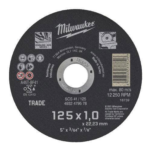 Disc abraziv pentru debitat metal Milwaukee SCS 125 x 1,0 x 22,22 mm [1]