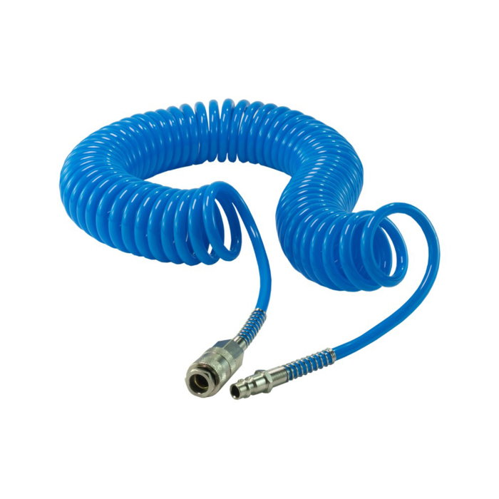 Furtun Pneumatic Spiralat PU 5x8mm, Lungime 10m, Flexibil, Rezistent la Indoire, Pentru Compresor si Scule Pneumatice [1]